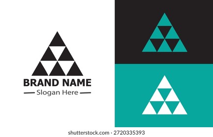 Conceito de logotipo de triângulo geométrico abstrato, Elementos de design de identidade da marca.