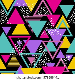 Abstract geometric triangle pattern, background vector. Pattern can be used for wallpaper, cover fills, web page background, surface textures. Vector linen texture.