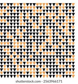 Abstract Geometric Triangle Pattern: Black and Orange