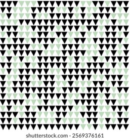 Abstract Geometric Triangle Pattern: Black and Sage Green