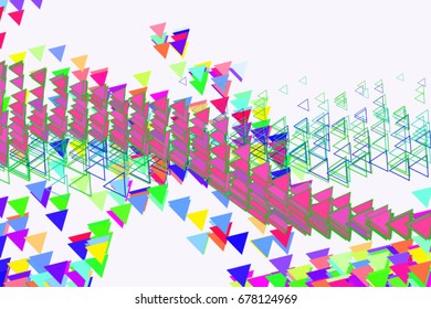 Abstract geometric triangle pattern, colorful & artistic for graphic design, catalog, textile or texture printing & background. Vector illustration graphic.