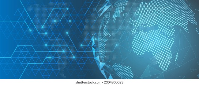 
Abstract geometric triangle pattern global technology network communication background image