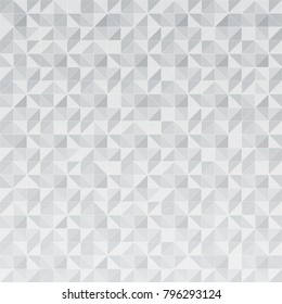 Abstract geometric triangle pattern mosaic on gray and white color background. Vector illustration