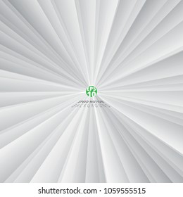 Abstract geometric triangle radial white and gray color background. Speed motion. Vector illustration