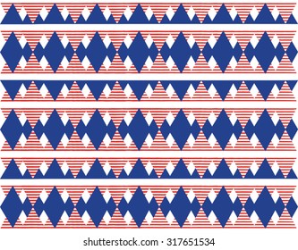Abstract geometric triangle rhombus red and blue background design seamless pattern wallpaper, vector illustration