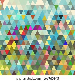 Abstract geometric triangle seamless pattern. Abstract colorful triangles background design vector. Retro pattern of geometric shapes. Triangle Geometrical Multicolored Background. 