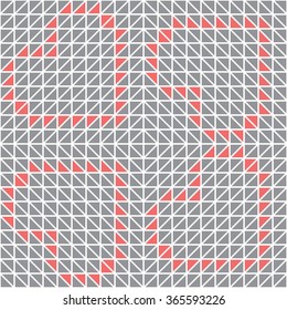 Abstract geometric triangle seamless pattern for valentine. Abstract geometric hearts