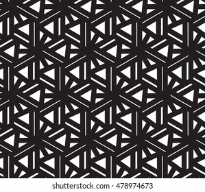 Abstract geometric triangle seamless pattern background. Modern stylish texture black and white color