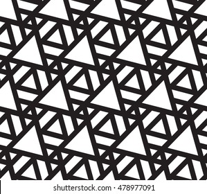 Abstract geometric triangle seamless pattern background. Modern stylish texture black and white color