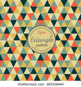 Abstract geometric triangle seamless pattern in retro colours