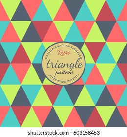Abstract geometric triangle seamless pattern in retro colours