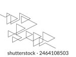 abstract geometric triangle shape graphic one line continuous. decorative linear ornate for banner,printing,leaflet,brochure,flyer,template,etc. digital technology futuristic modern style