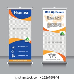 Abstract Geometric Triangle Shapes Modern Exhibition Advertising Trend Business Roll Up Banner
 Stand Poster Brochure flat design template creative concept. Presentation.x-stand, x-banner 
 Cover Publ