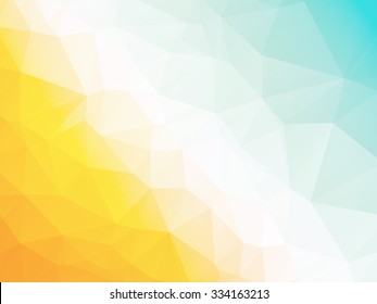 Abstract geometric triangle yellow blue hot summer background