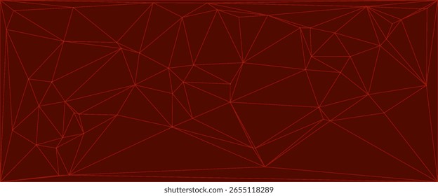 Abstract Geometric Triangles with Deep Red Background and Connecting Lines