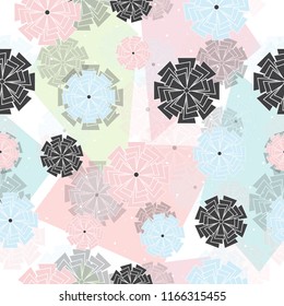 Abstract geometric triangles flowers seamless pattern background vector illustration for design