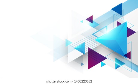 Abstract geometric triangles futuristic technology background. Illustration vector