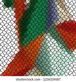 Abstract geometric triangles futuristic technology background. Illustration vector. Color pebbles.