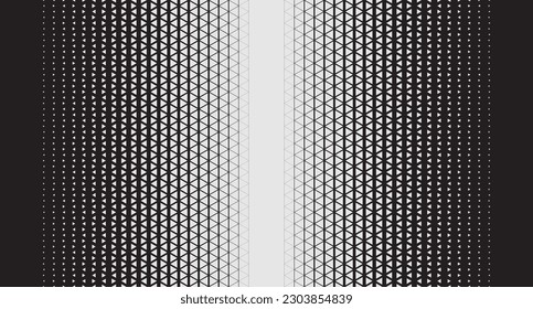 Abstract Geometric Triangles Pattern. Hipster Fashion Design Print Triangle Pattern. Halftone Effect Background. Vector Illustration.