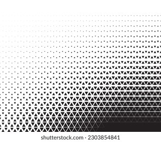 Resumen del patrón de triángulos geométricos. Diseño de moda Hipster Patrón de triángulo de impresión. Fondo de efecto de semitono. Ilustración vectorial.