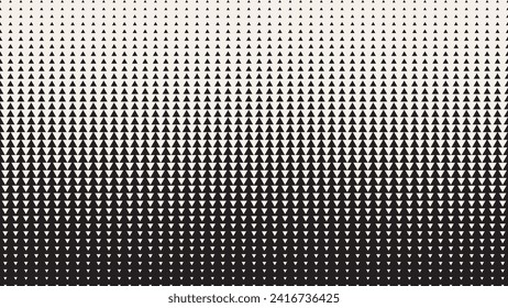 Abstract Geometric Triangles Pattern. Hipster Fashion Design Print Triangle Pattern. Halftone Effect Background. Black and White Arrows Pointing Up and Down. Vector Illustration.