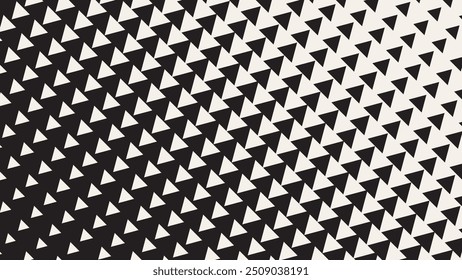 Abstract Geometric Triangles Pattern. Hipster Fashion Design Print Triangle Pattern. Halftone Effect Background. Black and White Arrows Pointing Left and Right. Vector Illustration.