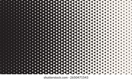 Abstract Geometric Triangles Pattern. Hipster Fashion Design Print Triangle Pattern. Halftone Effect Background. Black and White Arrows Pointing Left and Right. Vector Illustration.