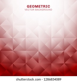 Abstract geometric triangles pattern red background with place for text. Creative design template. Vector illustration