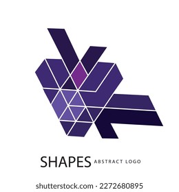 Abstract geometric triangles shapes Modern design ,vector  pixels colorful element for identity, logotype or icon.

