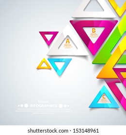 Abstract geometric triangles. Vector illustration for your business presentation. Cutout lines and other design elements.