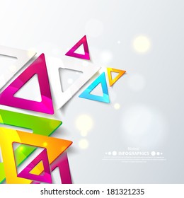 Abstract geometric triangles. Vector illustration for your business presentation. Cutout lines and other design elements.