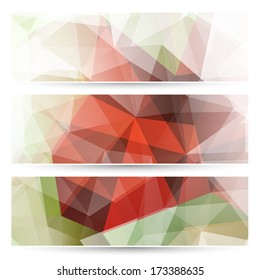 Abstract geometric trianglular banners set - eps10 vector