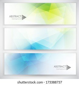 Abstract Geometric Triangular Banners Set  - Eps10 Vector