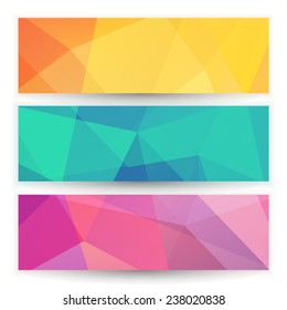 Abstract geometric triangular banners set - eps10