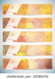 Abstract geometric triangular banners set eps10