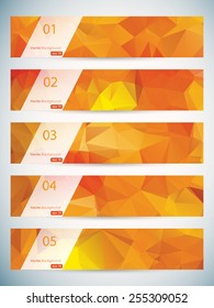 Abstract geometric triangular banners set eps10