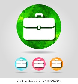 Abstract geometric triangular  briefcase icon for graphic design