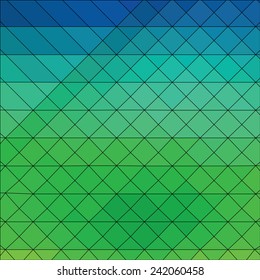 Abstract geometric triangular shapes with green blue gradient