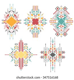 Abstract geometric tribal design elements