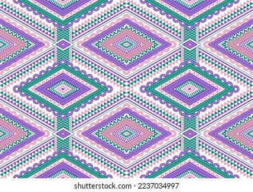 Abstract geometric tribal ethnic ikat folklore argyle oriental native pattern traditional design for background,carpet,wallpaper,clothing,fabric,wrapping,print,batik,folk,knit vector illustration 