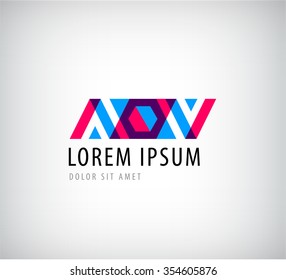 Abstract geometric tribal, pattern logo, icon isolated