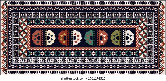 Abstract geometric tribal print, Tonga Islands. Tapa Bark Wall Art, Ethnic Islanders Wall Decor. Fiji Ethnography design. Tapa cloths fijian masi melanesia. Aboriginal carpet, mat, vector clipart