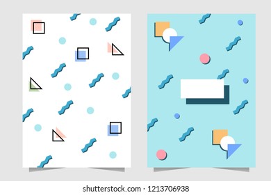 Abstract geometric turquoise and white background using memphis pattern style as element