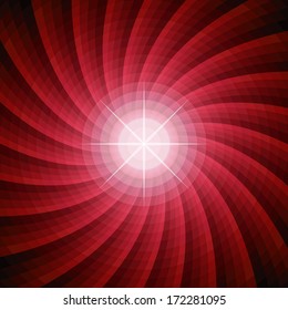 Abstract geometric twirl background red