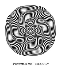 Abstract geometric twisted design element. Vector art.