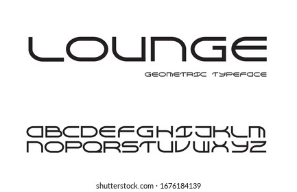Abstract geometric typeface for sport or space logotypes. Logo futuristic and modern font on white background