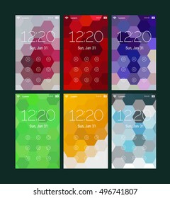 Abstract geometric UI screens mockup kit