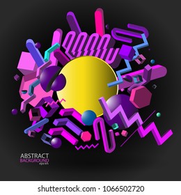 Abstract geometric ultraviolet 3d background - vector eps10