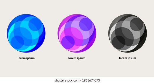 Abstract geometric unique round logo. Vector illustration