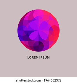 Abstract geometric unique round logo for beauty salon. Vector illustration